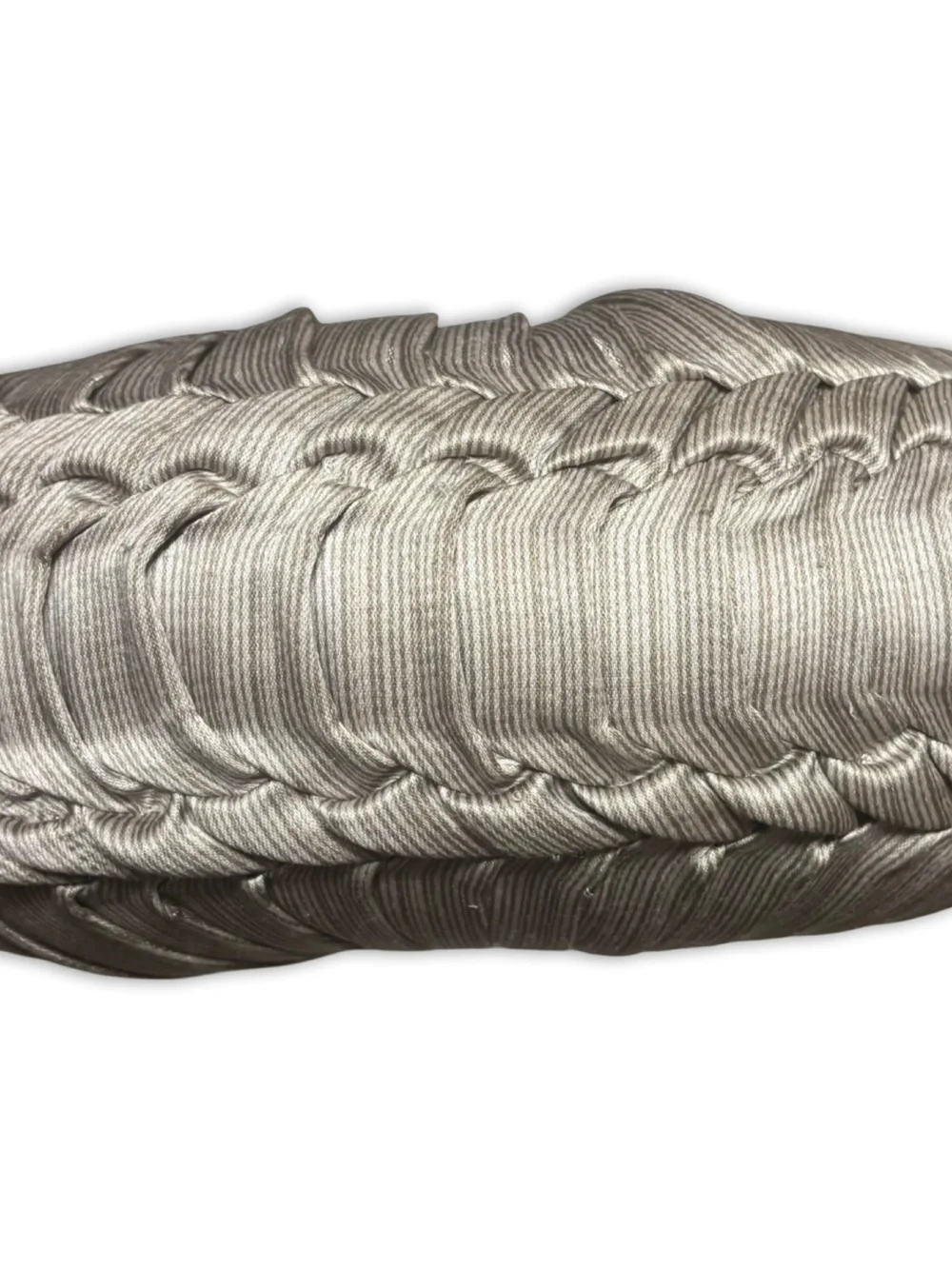 J. Queen NY Pleated Round Accent Pillow - Silver Pewter